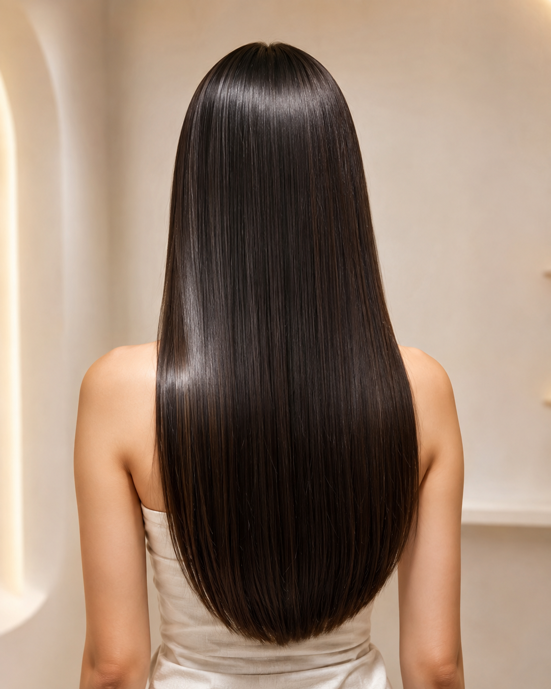 Resultado de cabelo longo, liso e brilhante